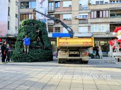 U toku montaža novogodišnje jelke u Požarevcu